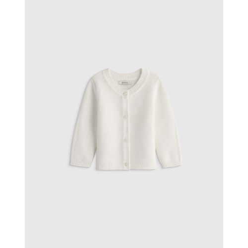 100% Organic Cotton Sweater Cardigan in Ivory