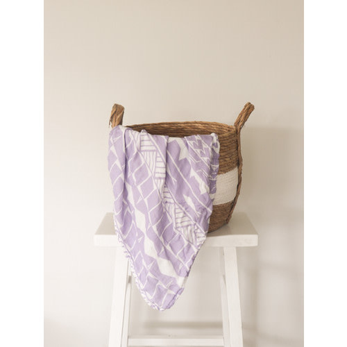Tautua Layered Muslin Blanket (Samoa) - Lilac