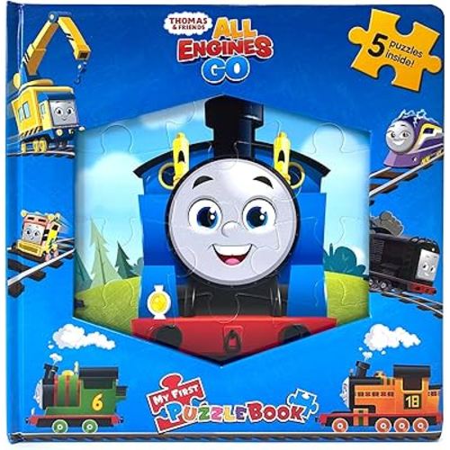 Thomas All Engines Go My First Puzzle Book - Jigsaw Puzzles for kids, 10-page board book, 5 puzzles to enjoy