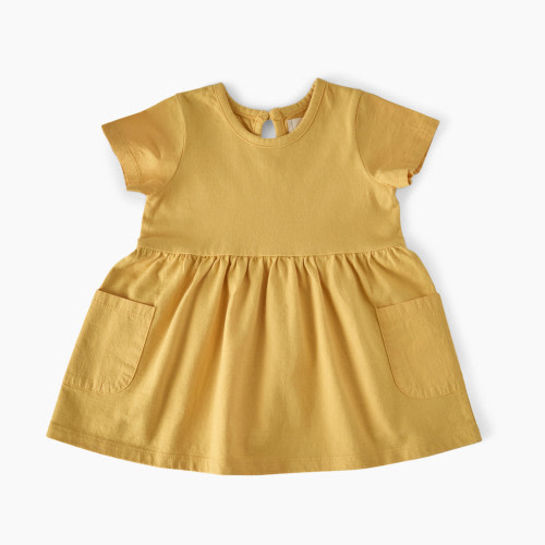 Pehr Playground Dress - Soft Marigold, 18-24 M
