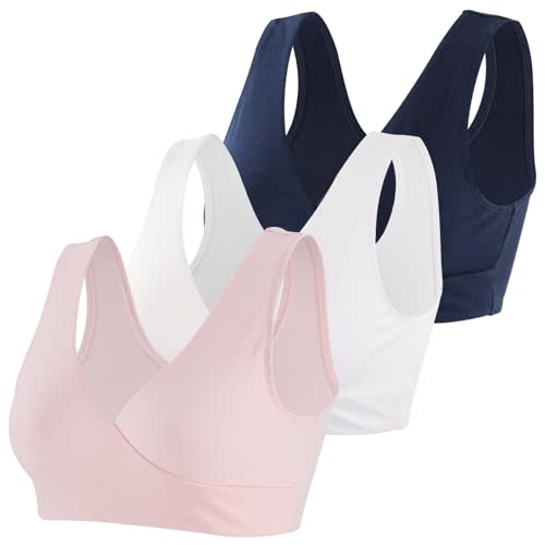 Women's Cotton Wireless Sleep Bra for Nursing and Maternity