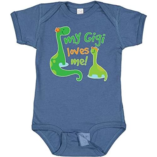 inktastic My Gigi Loves Me Grandson Dinosaur Baby Bodysuit