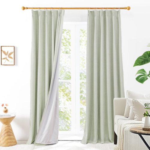 Highland Dunes Modern Vertical Stripes Blackout Curtains (Set of 2) & Reviews | Wayfair