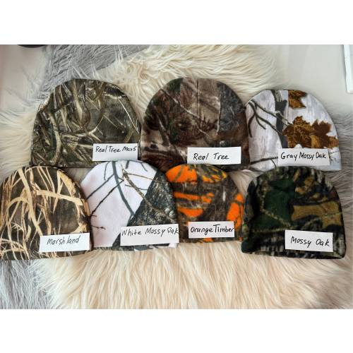 Camo Fleece Beanie: Real Tree, Mossy Oak, Infant Newborn Toddler Winter Hat