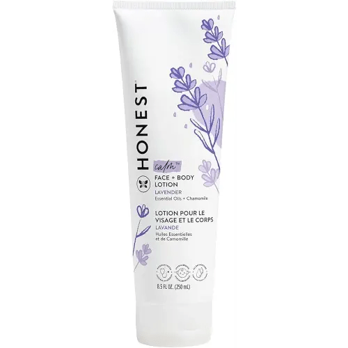 The Honest Company Hydrating Face Body Lotion, Fast Absorbing, Naturally Derived, Hypoallergenic, Lavender Calm, 8.5 fl oz