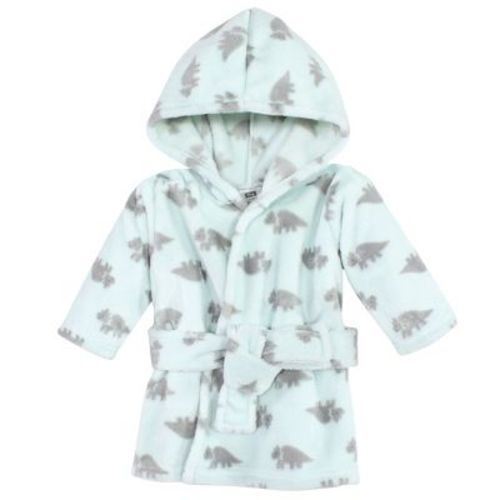 Hudson Baby Plush Animal Face Bathrobe, Triceratops, 0-9M
