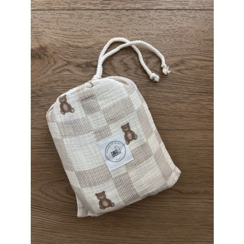 Vintage Teddy Cotton Gauze Crib Sheet