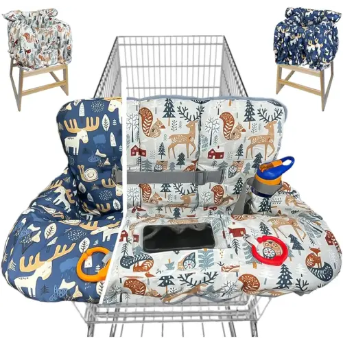 Shopping Cart Cover for Baby Grocery Cart Cover for Baby boy and Baby Girl, High Chair Cover for Baby and Toddler, Baby Registry Gift - Waterproof - Extra Large - Cotton - Double Sided (Multi)
