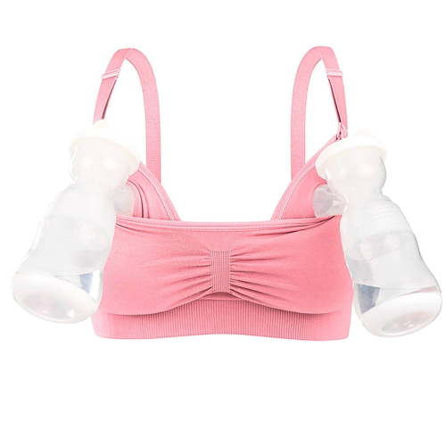 Hands Free Pumping Bra - Comfortable Breathable Nursing Bra U Shape Bra Extender Adjustable Straps Compatible with All Breast Pumps Easy to Clean for Postpartum Breastfeeding Use