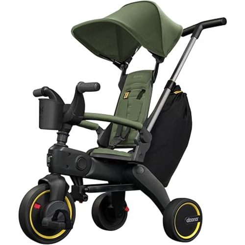 Doona Liki Trike S3, Desert Green - 5-in-1 Compact, Foldable Tricycle - Suitable for Toddlers 10 to 36 Months