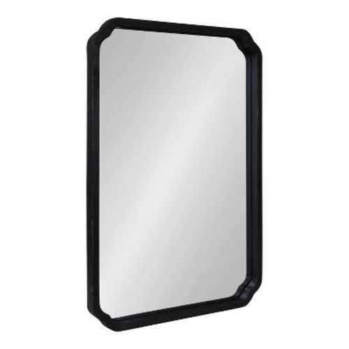 Kate & Laurel All Things Decor 24"x36" Marston Farmhouse Rectangle Wall Mirror Black: Modern Wood Frame, No Assembly Required