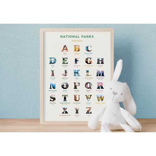 National Park nursery decor Alphabet poster • National Park baby shower gift, National Park Alphabet print • nature themed nursery gift