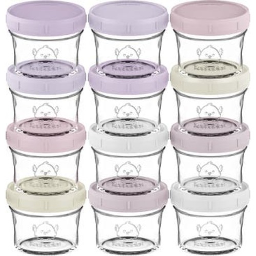 12-Pack Prep Jars Baby Food Storage Glass Containers