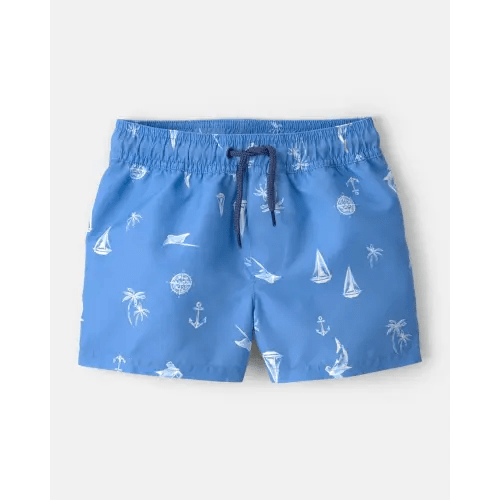 Toddler Boy Sailboat Swim Trunks - Blue | Carter's