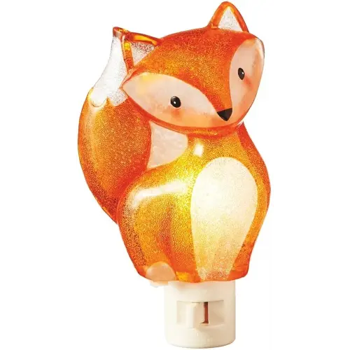 Sitting Woodland Fox Orange 3.5 x 6 Inch Acrylic Decorative Plug-In Wall Night Light