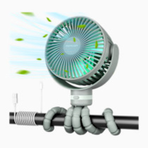 Momcozy USB Rechargeable Handheld Cooling Fan for Travel - Sage Green