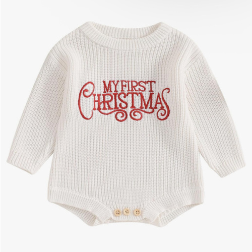 Adobabirl Baby Girl Boy Knitted Sweater Bubble Romper Long Sleeve Jumpsuit Festival Outfit Fall Winter Spring Clothes
