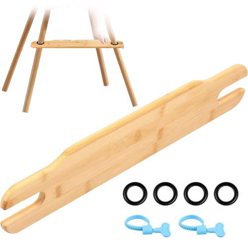 High Chair Footrest, Natural Bamboo Wooden Footrest Compatible with High Chairs Accessories, Adjustable HighChair Foot Rest