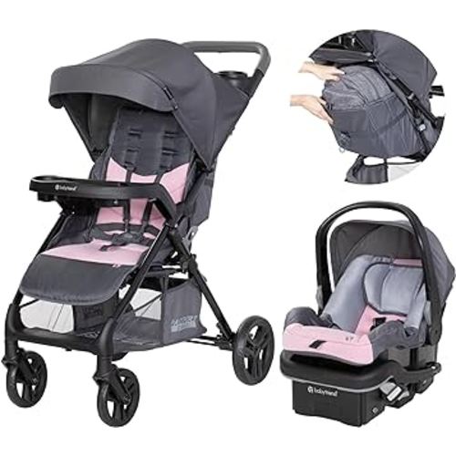Baby Trend Passport® Cargo Stroller Travel System with EZ-Lift™ PLUS Infant Car Seat, Pink Bamboo