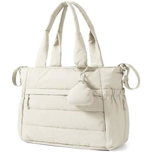 BAGSMART Diaper Bag Tote, Hospital Bag for Labor Delivery, Puffy Maternity Travel Diaper Tote, Baby Bag with Pacifier Case