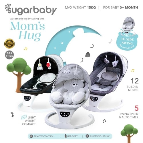 Sugar Baby MOMS HUG Automatic Baby Swing Bed/ Ayunan Bayi/ Bouncer Bayi