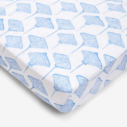 Organic Cotton Crib Sheets by Lewis - Stingray in Marine