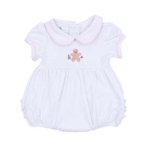 Frosted Wonderland Collared Ruffle Short Sleeve Bubble - Pink