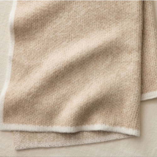 Border Baby Blanket - Taupe