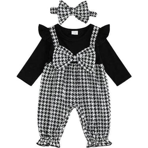 YINGISFITM Newborn Baby Girl Clothes Long Sleeve Romper One Piece Jumpsuit Fall Winter Infant Outfits 0 3 6 9 12 18 Months