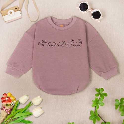 Dinosaur Baby Romper Sweater, Dinosaur Baby Bodysuit, First Birthday Baby Romper, Animal Lover Gift