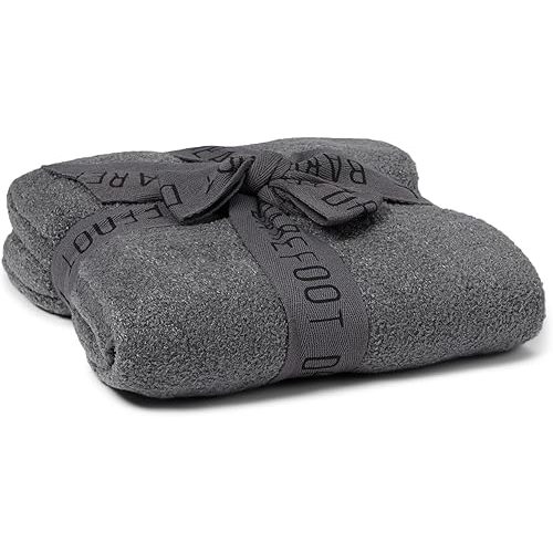 Barefoot Dreams CozyChic Lite Baby Receiving Blanket, Coal, 30"x30"