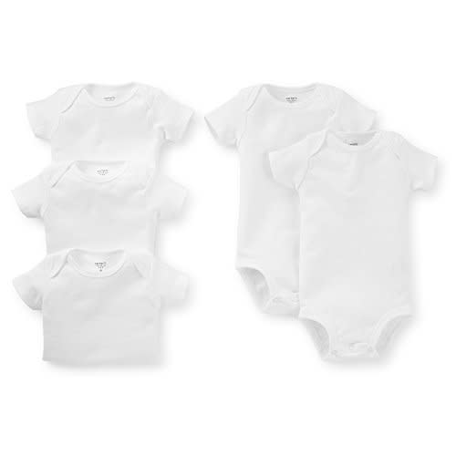 Carter's baby-girls Unisex Basic White Cotton Bodysuits