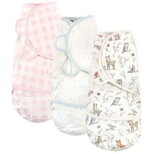 Hudson Baby Infant Girl Cotton Swaddle Wrap, Enchanted Forest, 0-3 Months