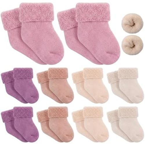 Twistover 10 Pairs Preemie Cotton Turn Cuff Socks