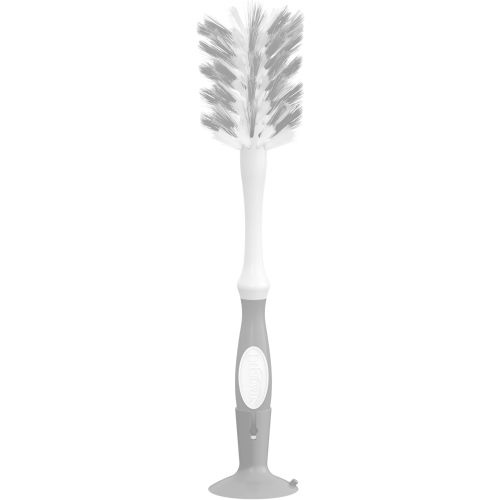 Dr. Brown's Deluxe Bottle Brush for Cleaning Baby Bottles, Nipples, and Sippy Cups with Suction Cup Stand and Vent Brush, BPA-Free, Gray, 1-Pack