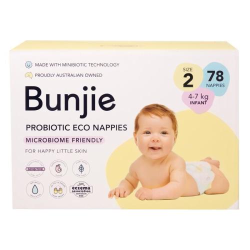 Bunjie Nappies Jumbo Size 2 Infant 78 Pack