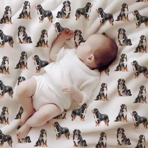 Bernese Mountain Dog Baby Blanket: Plush Velveteen Dog Nursery Throw