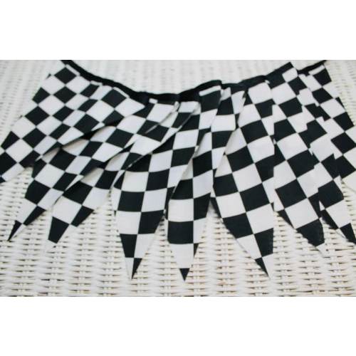 Racing Fabric Banner/Racing Fabric Garland/Black and White Fabric Banner/Race Car Fabric Banner/Race Car Highchair Banner/Race Car Banner