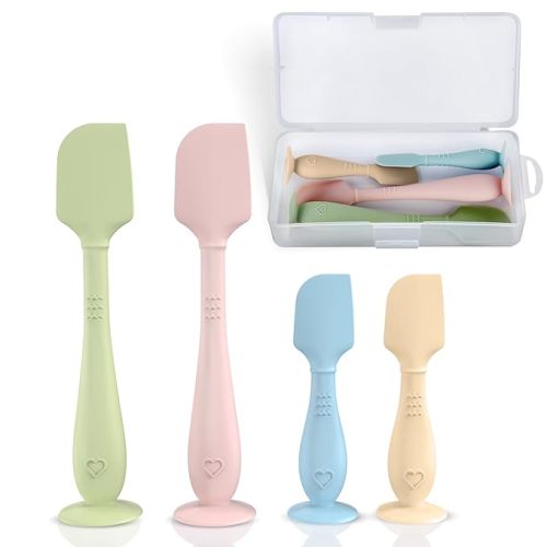 4-Pack Diaper Cream Spatula with Travel Case, Soft Baby Butt Spatula – Silicone Butt Paste Spatula, Convenient Diaper Spatula, Ideal Baby Shower Gift