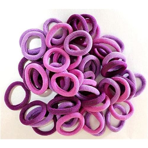 250Pcs Baby Hair Ties Cotton Toddler Hair Ties for Girls and Toddlers, Kids Seamless Hair Bands Elastic Ponytail Holders (purple)