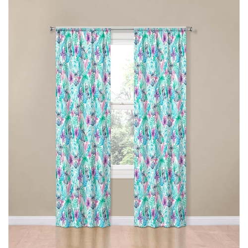 Disney Lilo & Stitch Tropical Stitch 2 Panel Curtain Set, 84 Inch Long