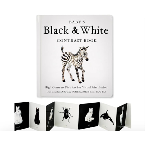 Baby's Black and White Contrast Book: High-Contrast Art for Visual Stimulation at Tummy Time (Tabitha Paige Children's Book Series)