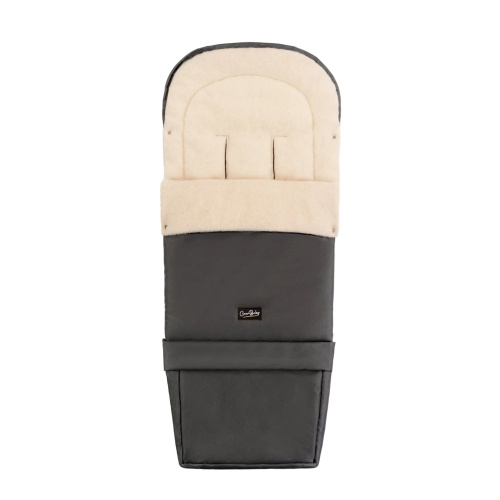 Black Graphite Organic Wool Adjustable Footmuff