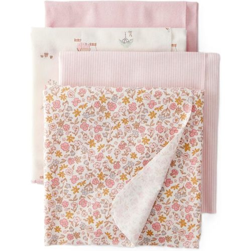 Carter's Receiving Blankets 4-Pack- Pink/ Ivory/ Floral