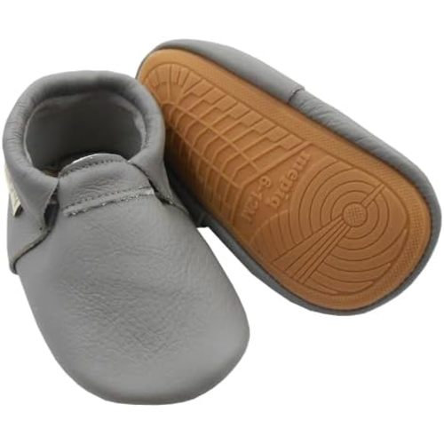 Infant Toddler Slippers - Slip-On House Shoes with Flexible Rubber Sole, Comfortable Breathable,Non-Slip First Walkers for Baby Boys Girls Light Grey 12-18 Months