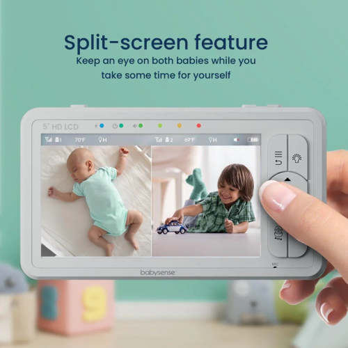Babysense HD S2: Video Baby Monitor with 2 Cameras, Non Wifi, Split Sc