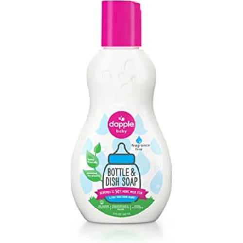 Dapple Baby Bottle Soap, Hypoallergenic Dish Soap for Baby Bottles, Powered by Plants, Travel Size, Fragrance Free, 3 Fl Oz (Pack of 1)