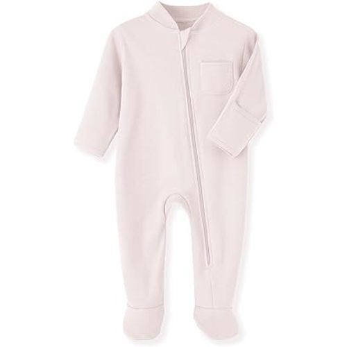 Eleven's Kingdom Baby Kids Sleep and Play,Baby Cotton Pajamas with Mitten Cuffs, 2 Way Zipper Footed Sleeper 0-12 Month