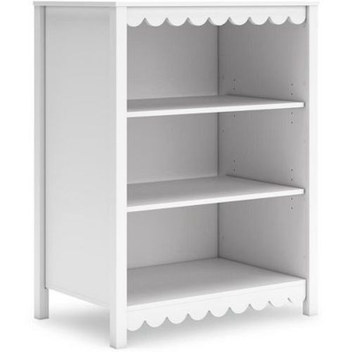 Signature Design by Ashley Hallityn 3-Tier Bookcase with 2 Adjustable Shelves, White