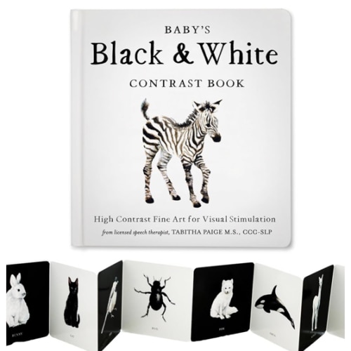 Baby's Black and White Contrast Book: High-Contrast Art for Visual Stimulation at Tummy Time (Tabitha Paige Children's Book Series)